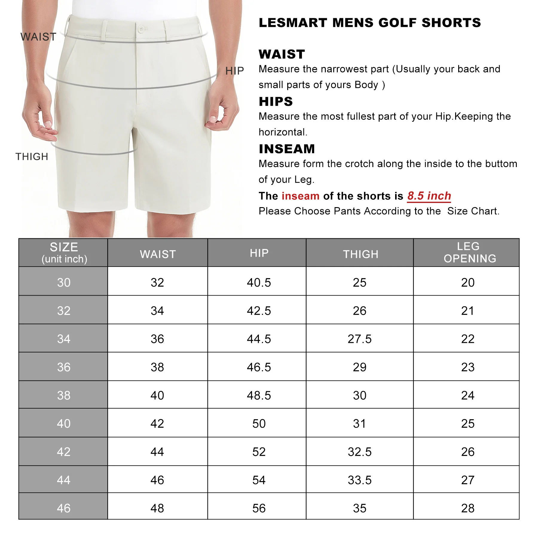 Men\'s Golf Shorts Golf Wear for Men Golf Shorts Men Lightweight Quick-dry Moisture Wicking Outdoor Sports Hiking Shorts