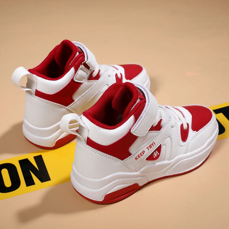 2023 Fashion Sneaker Kids 8-12 years old Autumn Flat Breathable High top Casual Shoes Leather Children aged 6-10 Boys Winter