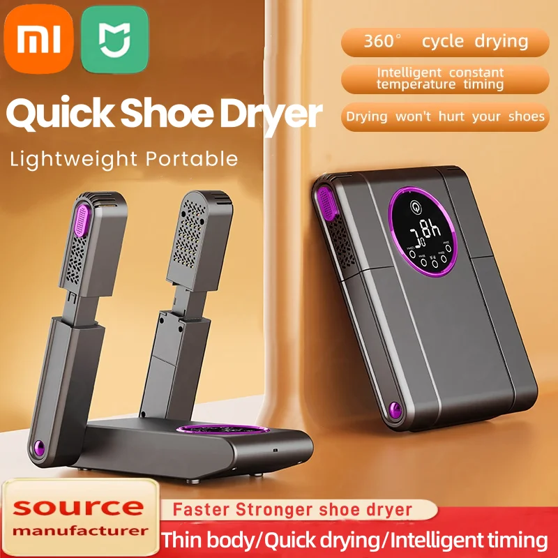 Xiaomi Shoe Dryer Portable Electric Shoe and Boot Dryer 180° Folding Design Smart Display Timer Adjustable Dryer Quick Drying