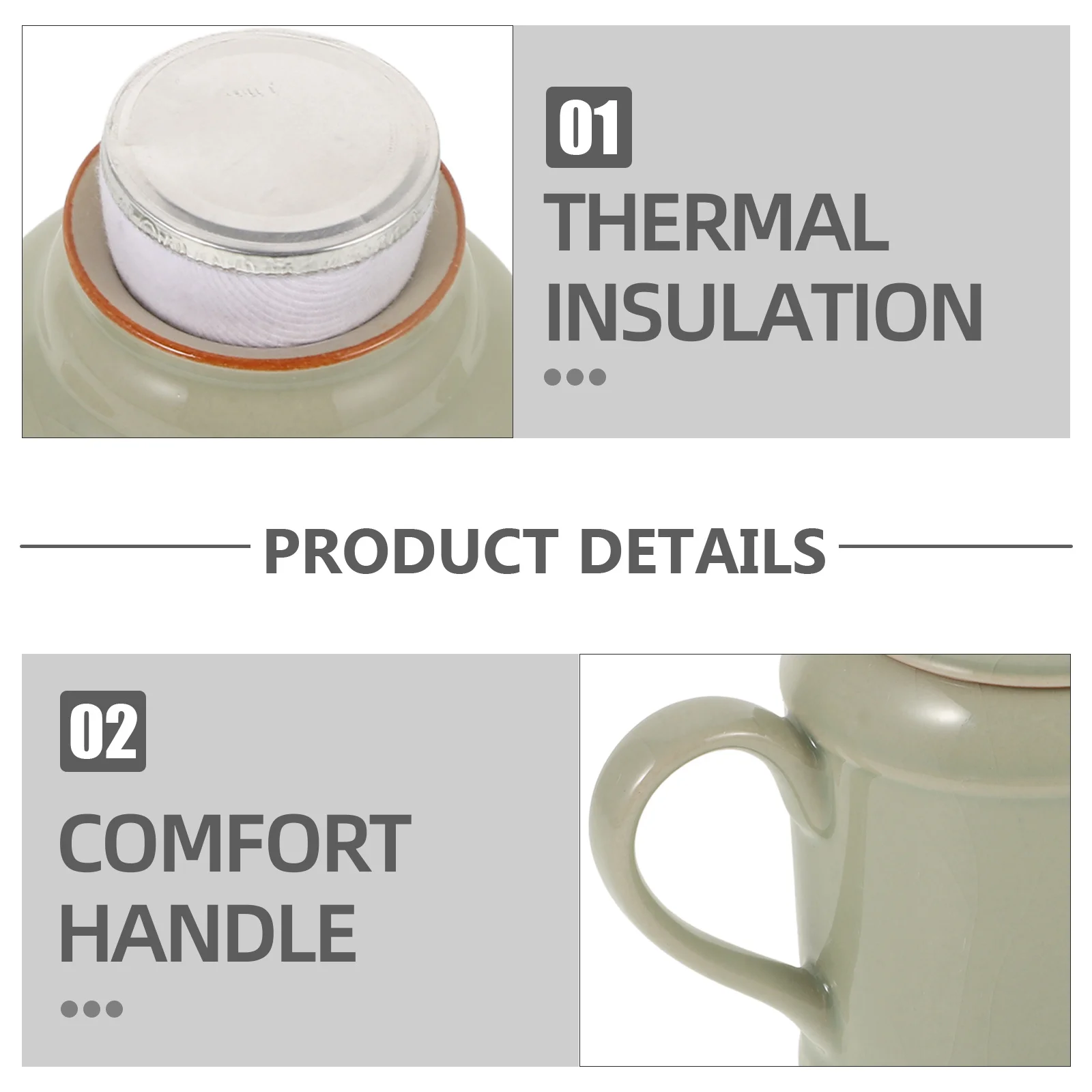 

1Set Ceramic Teapot Small Water Pot Smooth Handle Compact Design Portable for Home Restaurant Office Travel Chinese Style