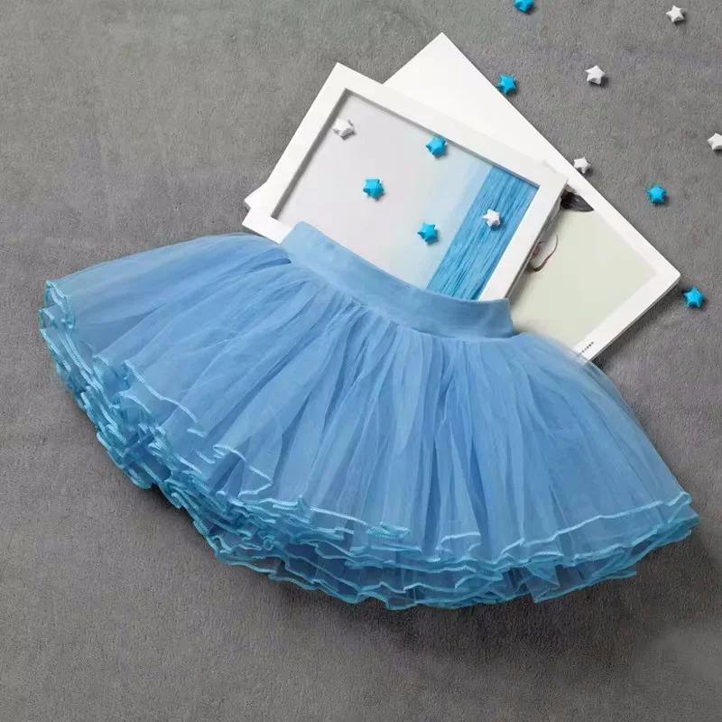 Jupe de Ballet à 4 Couches pour Enfant, à la Mode et Mignonne, en Fil Doux, Transparente, artificiel astique, 5 Couleurs