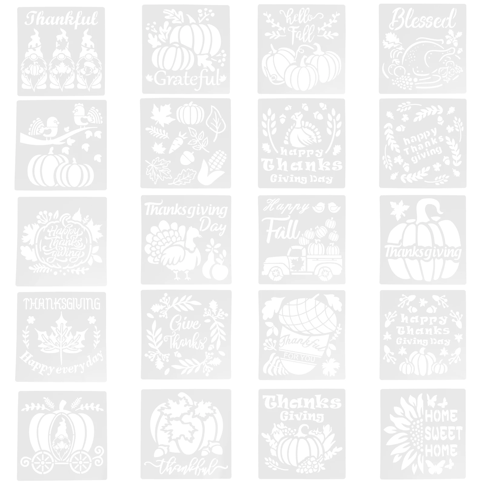 

20 Drawing Stencils Template Crafts Kids Classroom Spraying Reusable Safe Creativity DIY Projects Turkey Painting