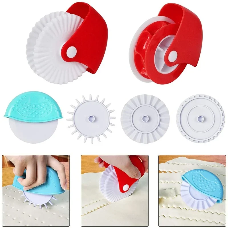 6-wheel Interchangeable Baking Tools Kitchen Pastry Cutting Wheel Curling Wheel Manual Noodle Cutter Rolling Knife  Cake Tools