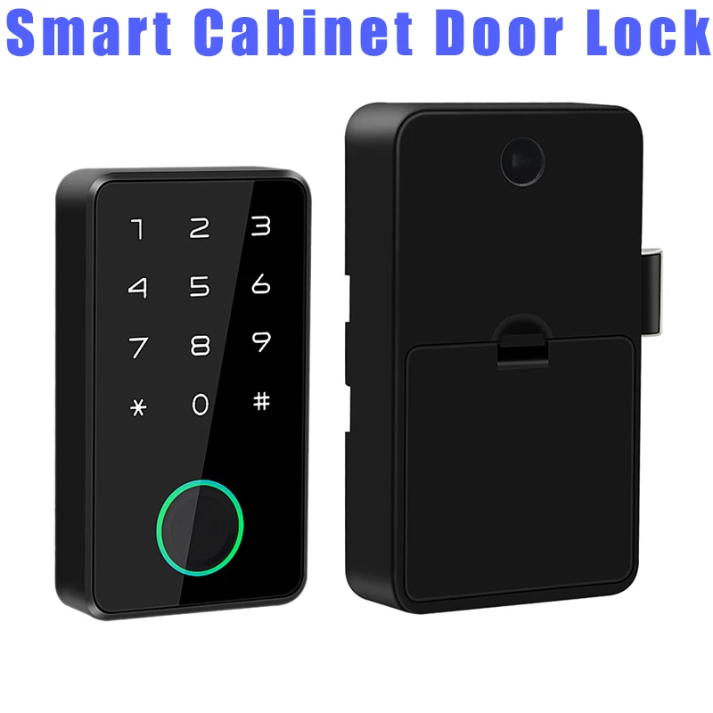 

Умный электронный замок для шкафчиков и мебели с отпечатком пальца и паролем, управление через приложение Tuya, невидимый, без ключа, с датчиком