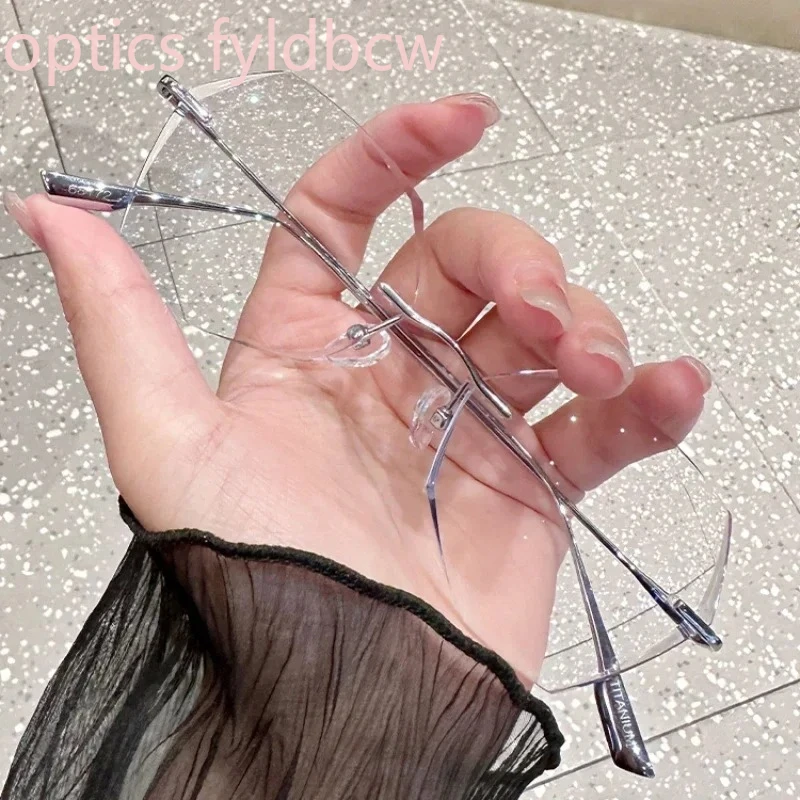 -75 -100 -125 Sunlight Photochromic Myopia Pure Titanium Glasses Customized Optical Prescription Myopia Hyperopia Diamond Rimmed