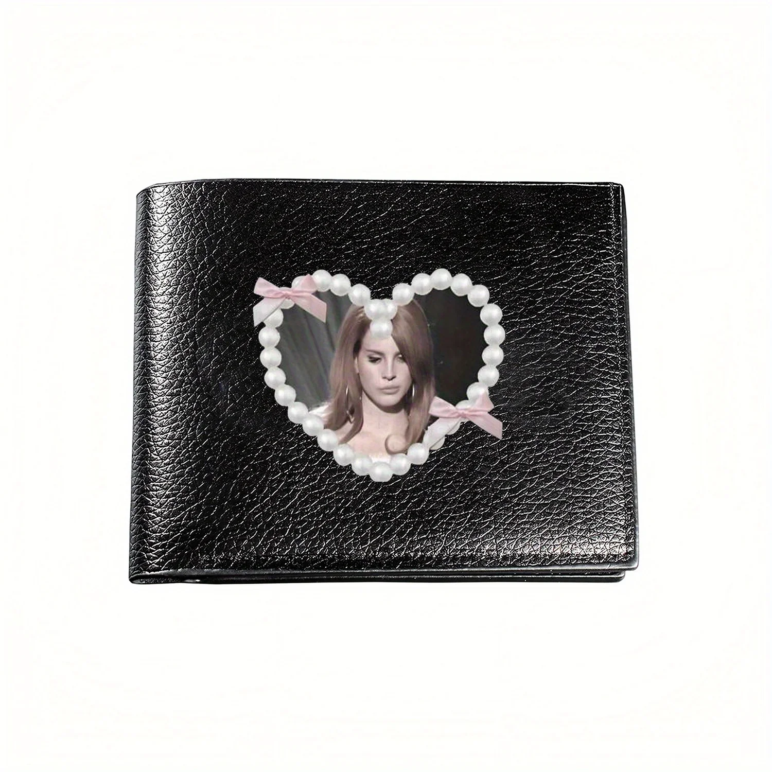

Heart-Shaped Pearl Frame Portrait of a Woman Business Mens Casual Elegant Simple Practical Quality Wallet Stylish Printing Graph