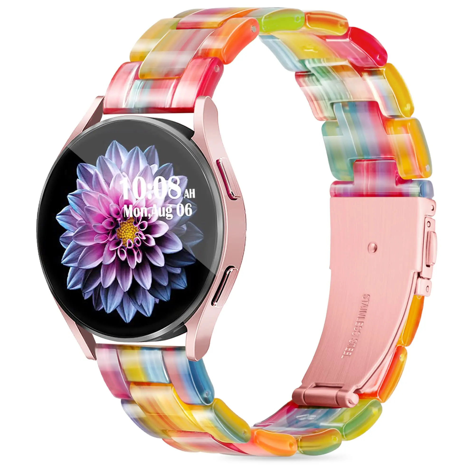 Resin Bands Compatible with Samsung Galaxy Watch 3/4/6/5/Pro 45mm 42mm 43mm 46mm 47mm 41mm Galaxy Active 2 40mm 44mm,20mm Band