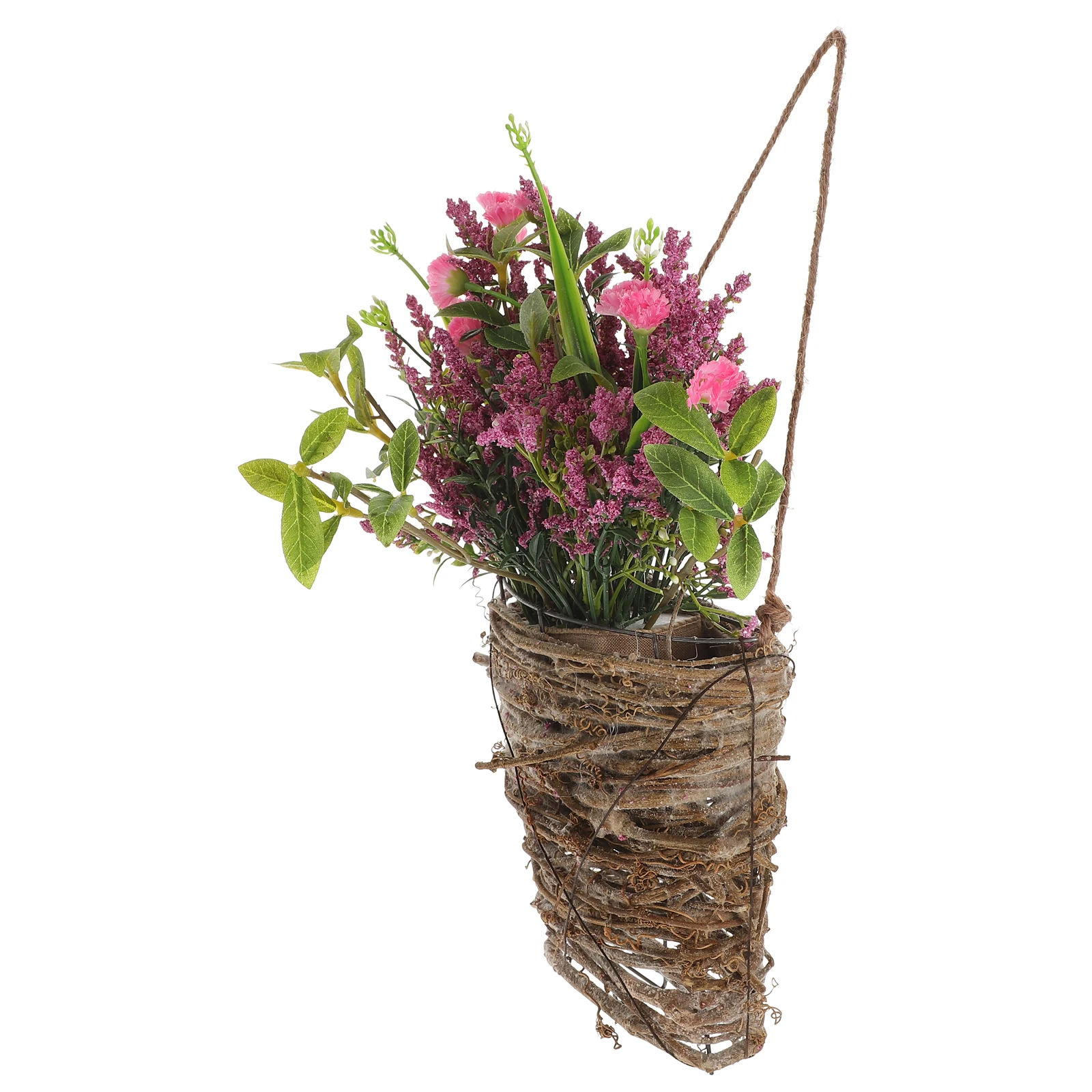 

Realistic Artificial Flower With Hanging For Front Door Decor Home Wedding Farmhouse Porch Fake Plants In Rattan Basket Indoor