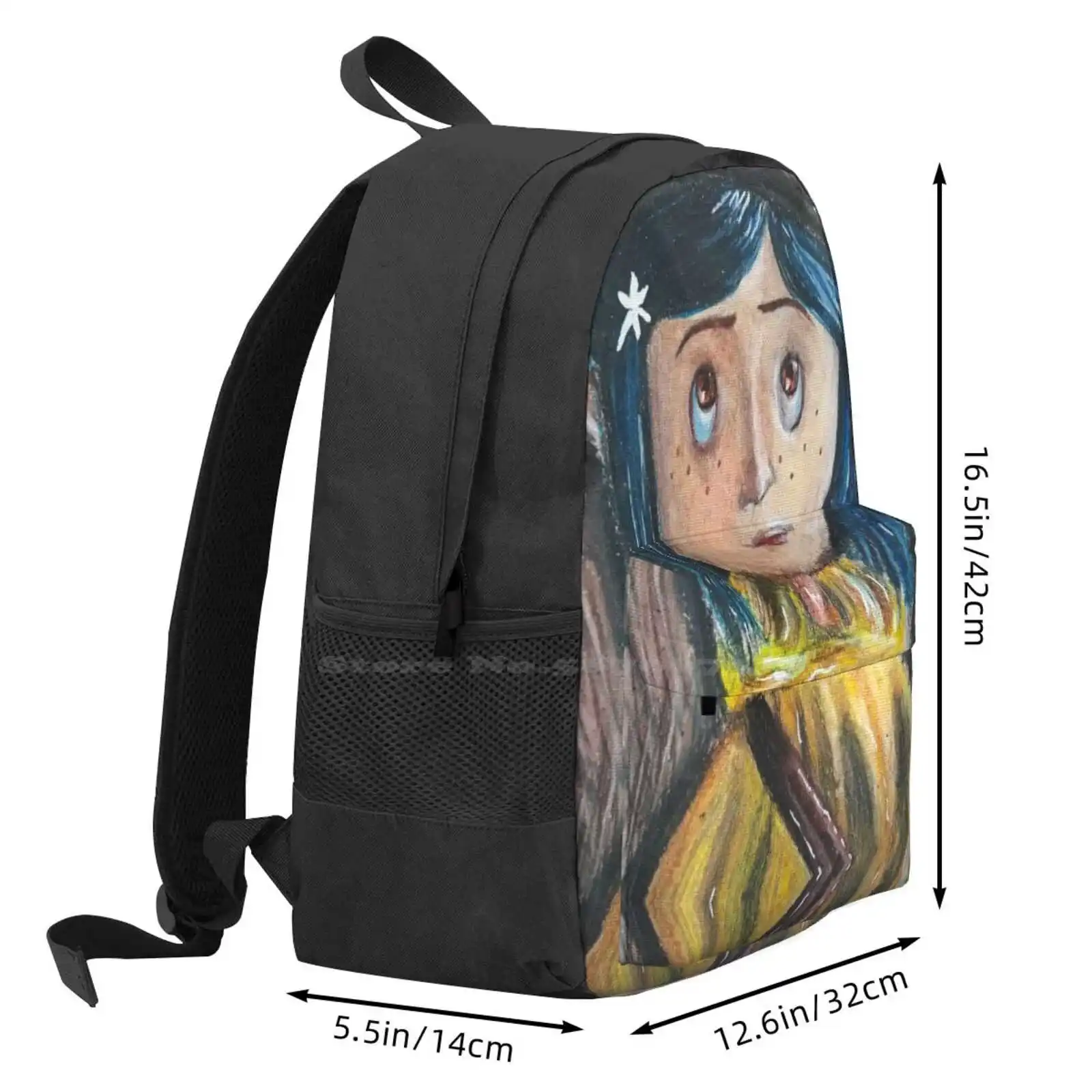 Coraline Hot Sale Schoolbag Backpack Fashion Bags Coraline Halloween Haunted Drawings Spooky Season Cartoon