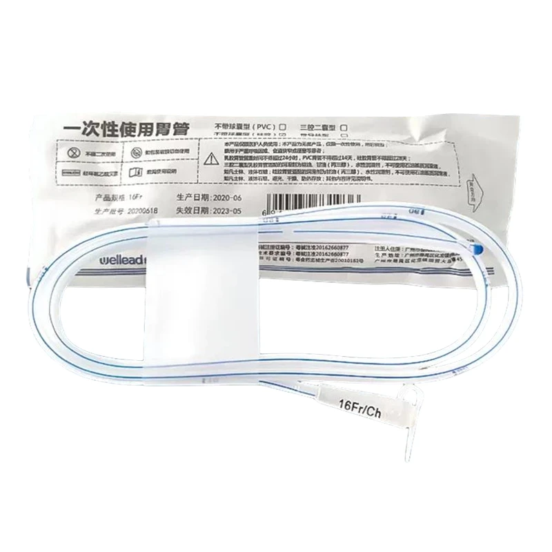 Disposable Nasal Feeding Tube Gastric Silicone Tube Sterile  Medical Nasogastric Feeding Tube Fr14/Fr16/Fr18 Without Saccule