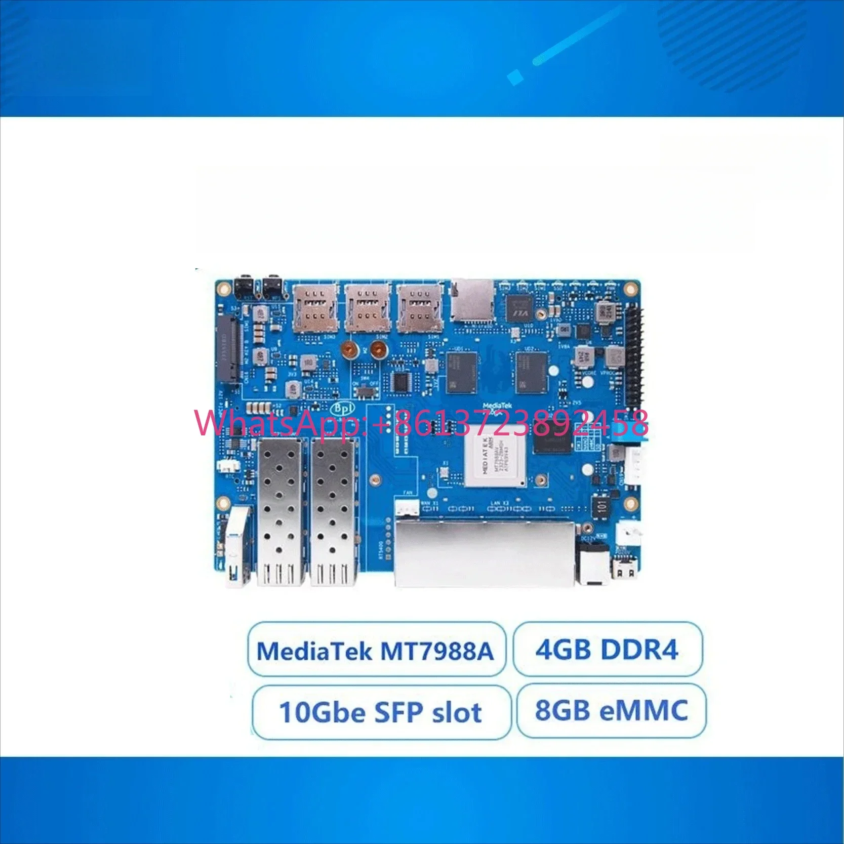 BPI-R4 High-Performance Development Board, Supporting 2 SFPs