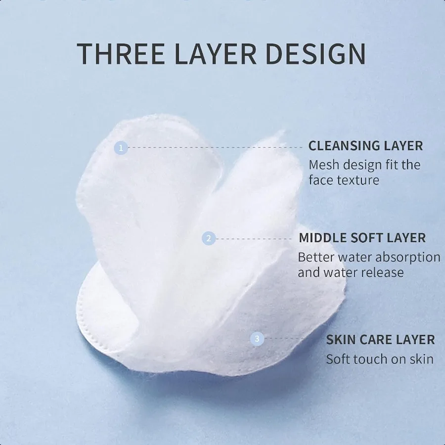 Cotton Rounds 300 Count Makeup Remover Pads Face Cotton Pads Facial Cleansing Round Cotton Pads LintFree