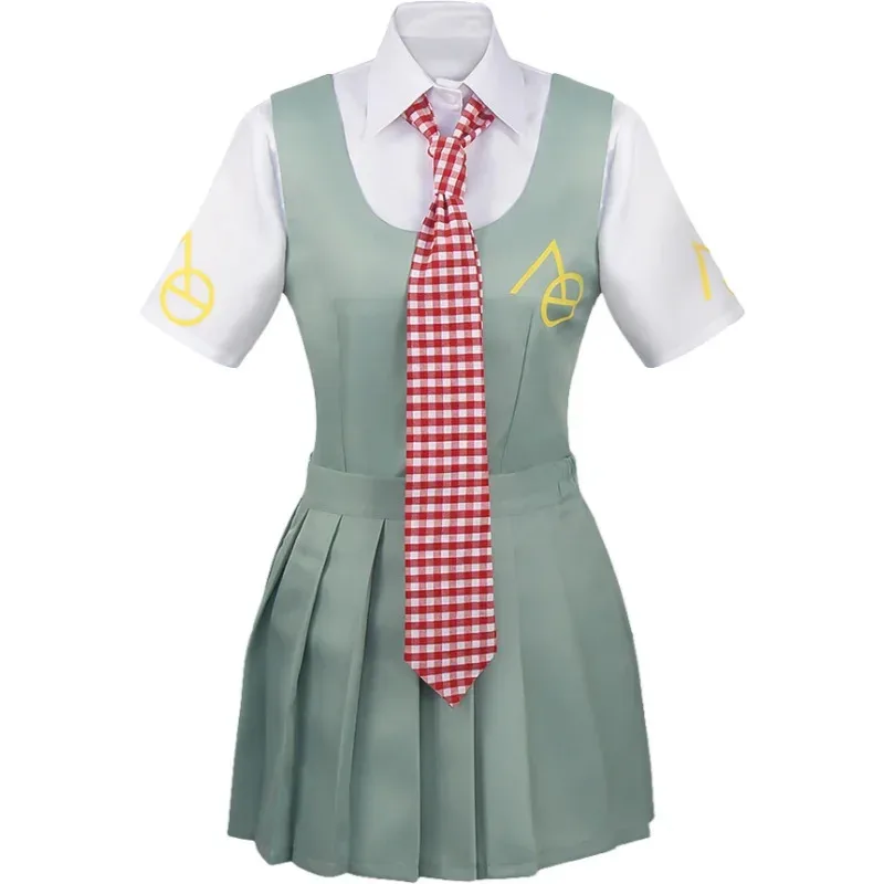 

Cosplay Costumes of Koizumi Mahiru, Anime Recruit Anronpa, Red Hair, Light Green Skirt, President's Tie, Shirt
