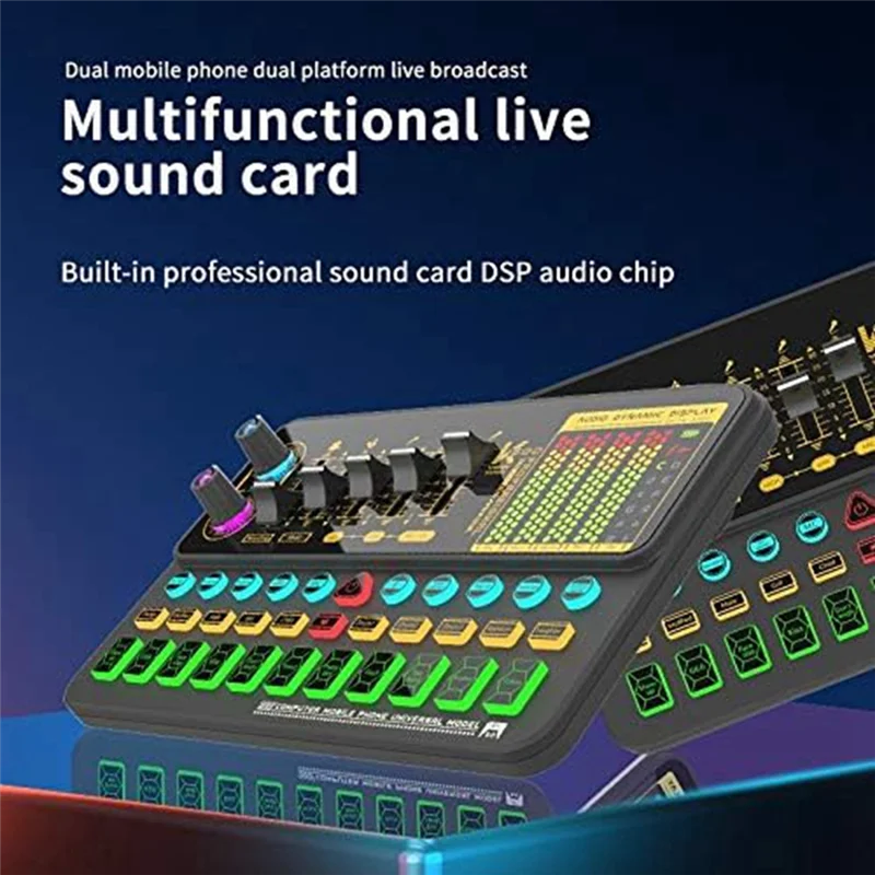 1 PCS K500 Sound Effects Board Mobile Phone Computer Live Sound Card Microphone Voice Changer Sound Card For Phone/Computer-AU47