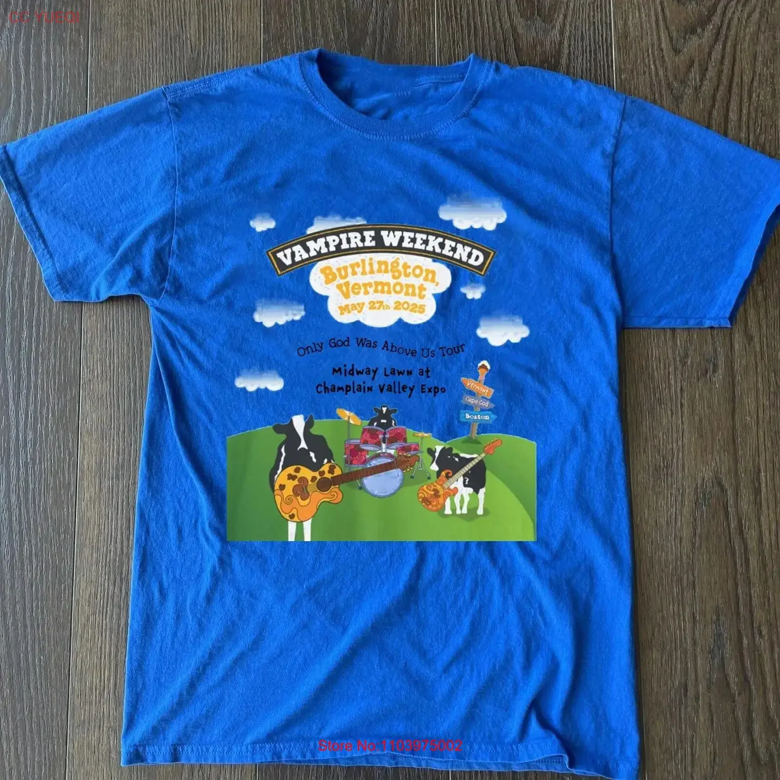 Camiseta de diseñador suave y elástica con efecto vintage lavado, para fans de la gira de Vampire Weekend Burlington Vermont 2025, tallas S a 5XL, BT938