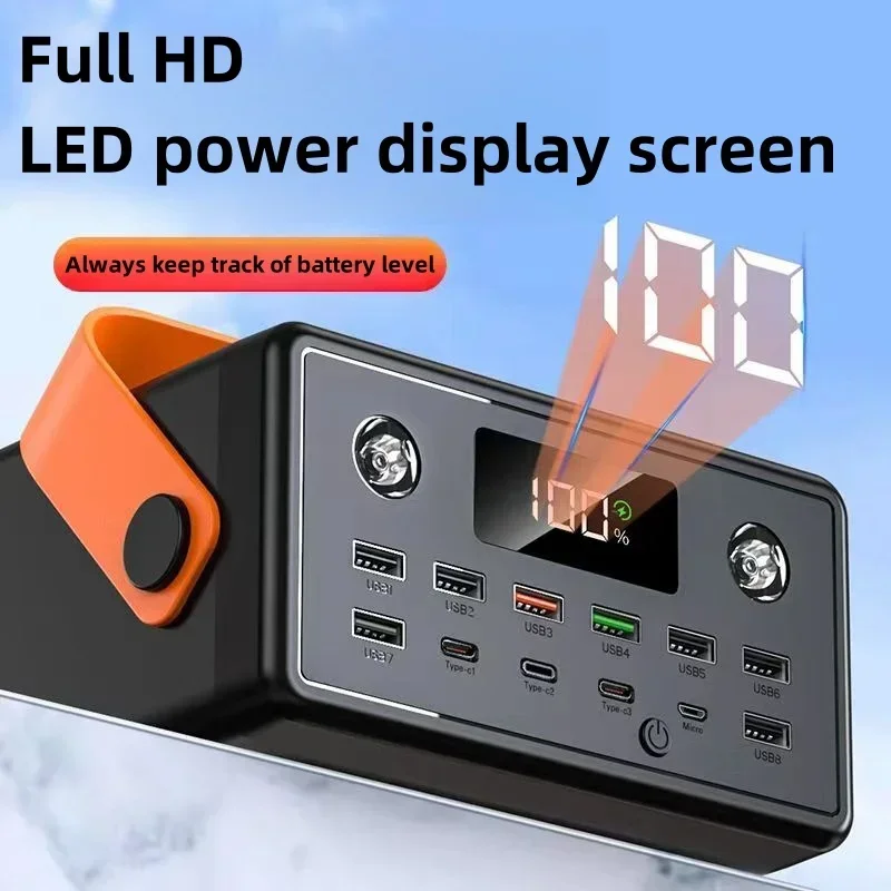 Banco de Potência Ultra Grande com Display LED, Carregamento Rápido, PD, Dual Flash, Fonte de Alimentação Móvel, Tela de Exibição, 20000 mAh