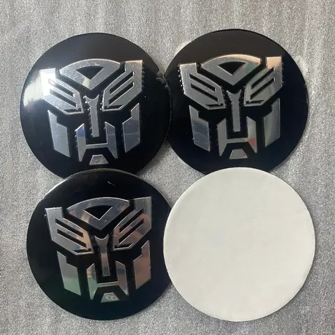 4Pcs 2.2" Transformers Autobots Car Wheel Center Cap Stickers,Waterproof Hub Cover Badge Decal,Car Exterior Decor Accessories