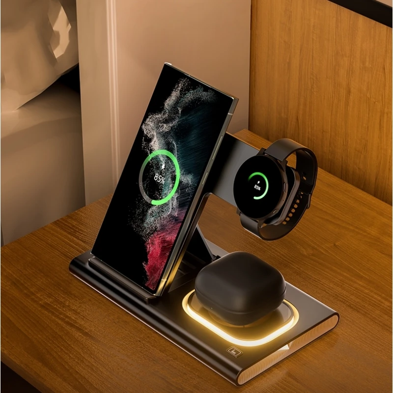 

HaaYot для Galaxy Watch 8, сверхбыстрое беспроводное зарядное устройство, для Apple Watch, iPhone 16, 15 и Galaxy S25 Ultra, зарядная станция для наушников