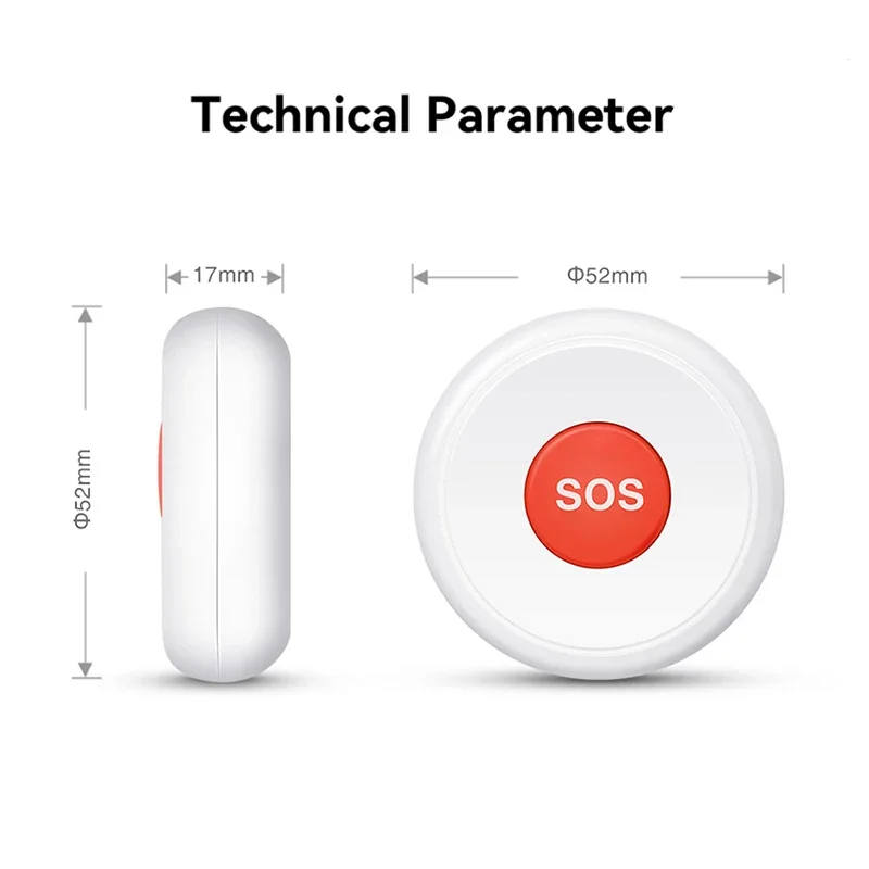 Tuya Smart ZigBee SOS Panic Button With One-Click Alarm Aor Remote Assistance, Designed For Senior And Child Emergency Alerts.