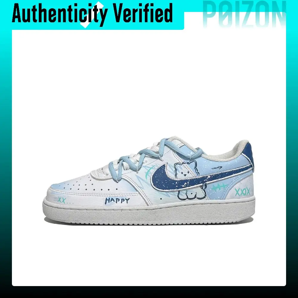 Nike Court Vision 1 West Highland Puppy Cushioning Low top Skateboard Shoes Women's White Blue DH3158-100(Team61-)