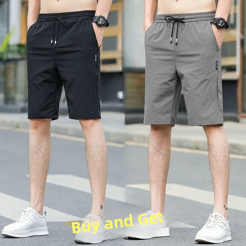

Ice Silk Men's orts Summer Outdoor Wear Loose Qui Dry Thin Five-Quarter Casual Loose Fit Faionable Youth Sportswear