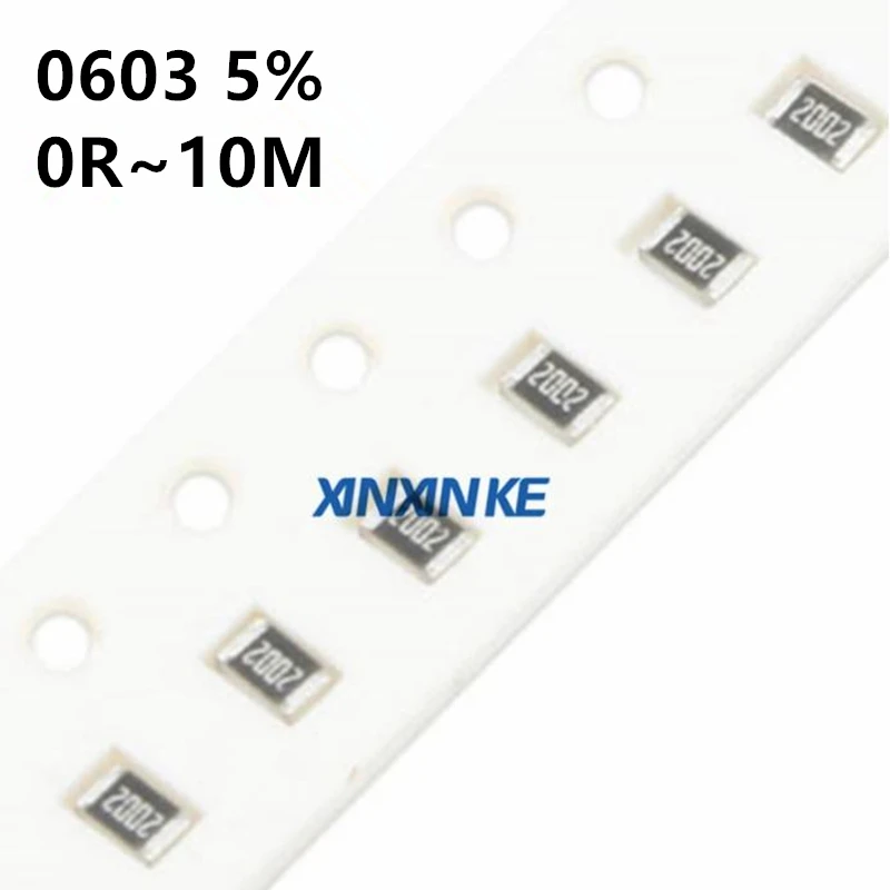 

100PCS 0603 SMD 5% Resistor 0R ~ 10M 150R 220R 330R 470R 0 1 10ohm 1K 2.2K 10K 100K 0R 1R 10R 100R 150R 220R 330R 1M 10M 22K 30K