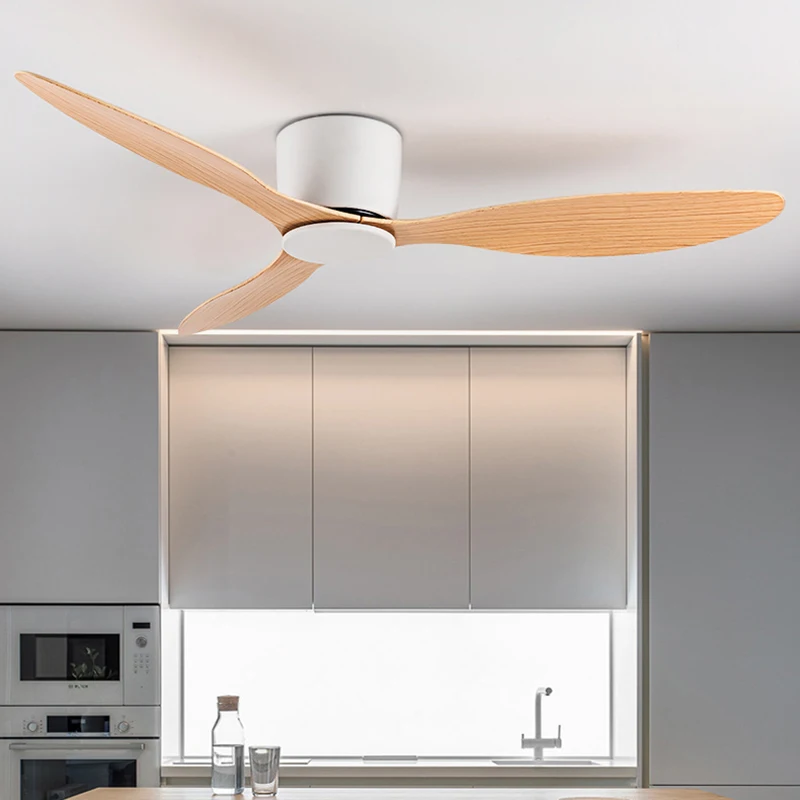 Modern Black White Low Floor Dc Motor 30W Ceiling Fans With Remote Control Simple Ceiling Fan Without Light Home Fan