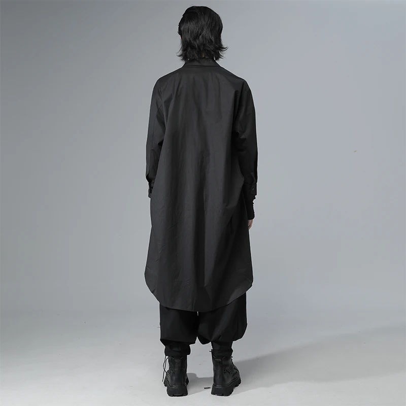 Dark Trench Coat Thin Cape Coat Popular Niche Personality Long Big Shirt Loose Over The Knee Robe