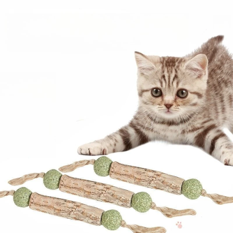 Juguete para limpiar los dientes de gato, hierba gatera Natural pura, pasta de dientes Molar para gato, palo de merienda para gato, 1 ud.