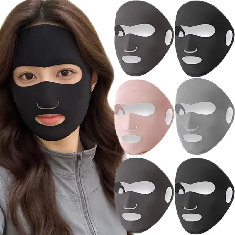 Lightweight Nylon Open Nose Sunscreen Facial Mask Ear-hanging Sun Protection for Outdoor Sports
