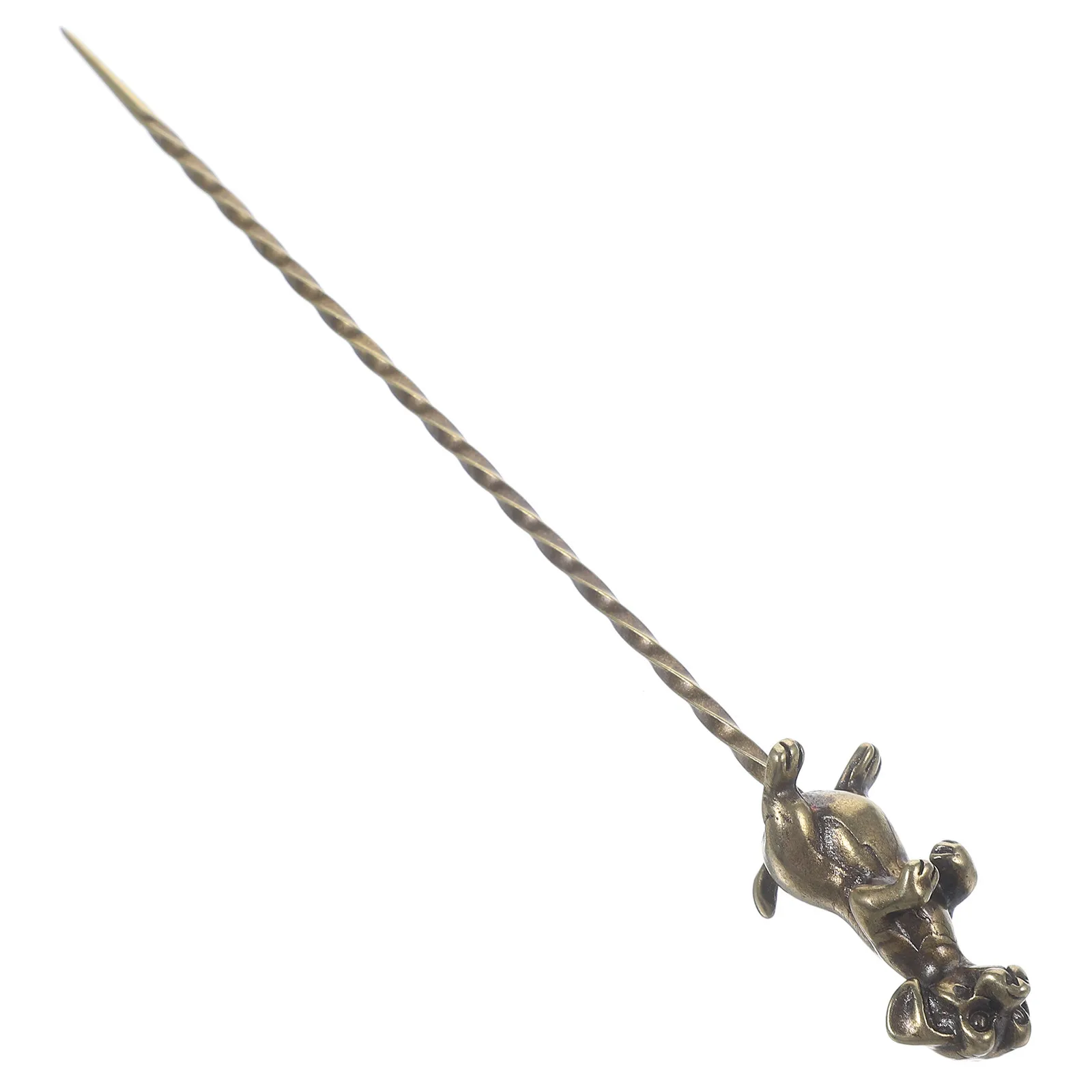 Vintage Brass Tea Needle Elegant Tea Tool Teapot Needle Unclogging Tool Vintage Lucky Prosperity Accessories Hair Pin