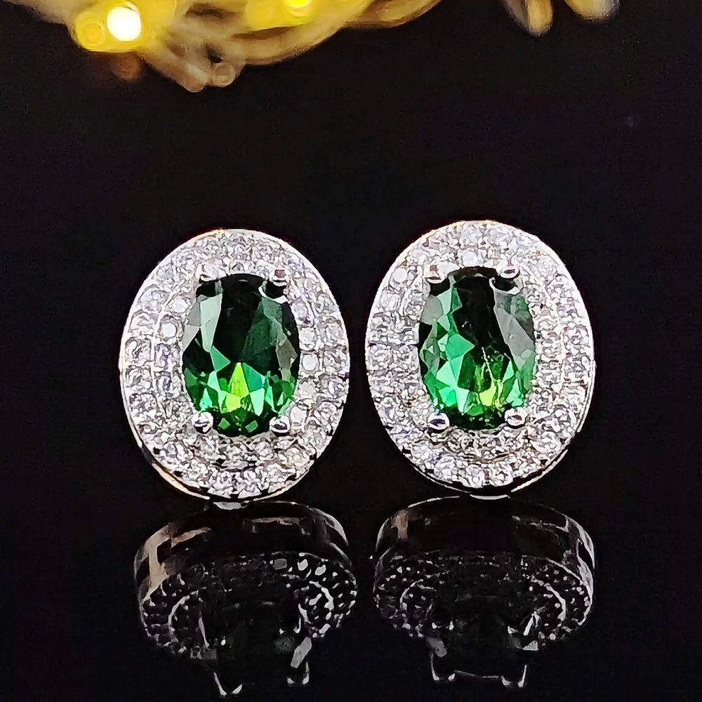 Oval Zircon Stud Earring for Women Wedding Party Trendy Boucle D'oreille Femme Bijoux Jewelry E667