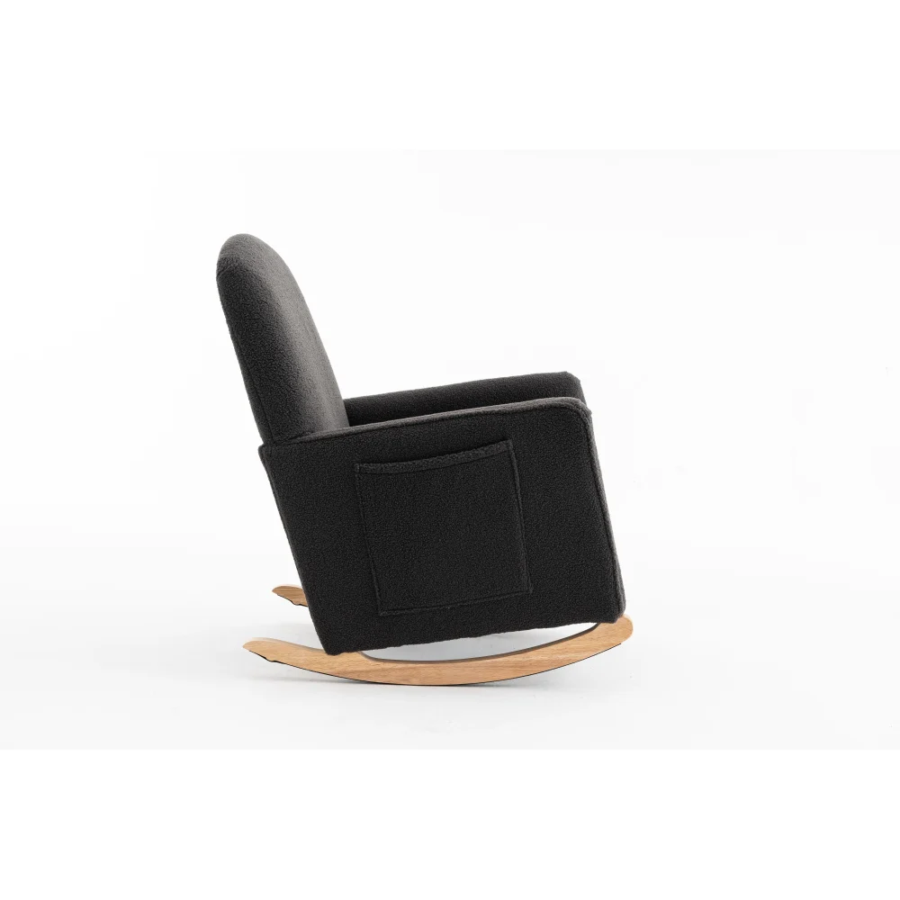 Schaukelstuhl mit Hocker, Sessel mit osmanischem Schaukelstuhl für den Innenbereich mit hoher Rückenlehne für das Wohnzimmer – Detail 25