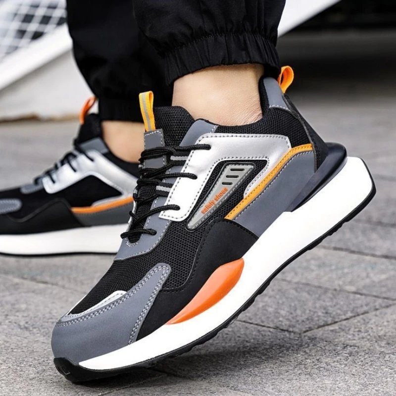Men's Safety Shoes Indestructible Anti Smash Anti Puncture Work Shoes Breathable Non Slip Steel Toe Shoes 2026 New Male Sneakers