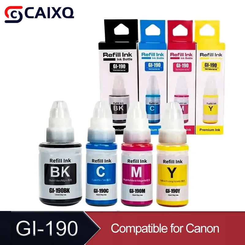 GI190 GI-190 Refill DGT Ink Premium Color Compatible Bulk Bottle For Canon Pixma G1100 G2100 G2110 G3110 G4100 G4110 Printer