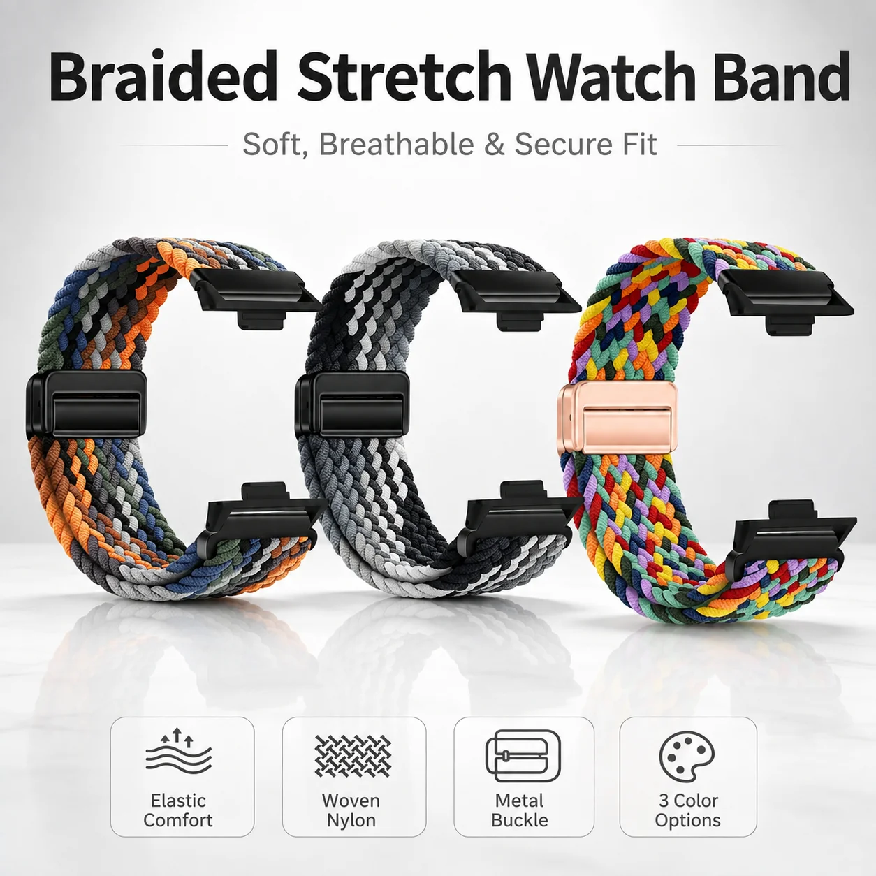 Geflochtenes Nylon-Armband für Xiaomi Mi Band 10 Pro/9 Pro/8 Pro Sport Atmungsaktives Ersatz-Armband für Redmi Watch 6/5/4 Zubehör