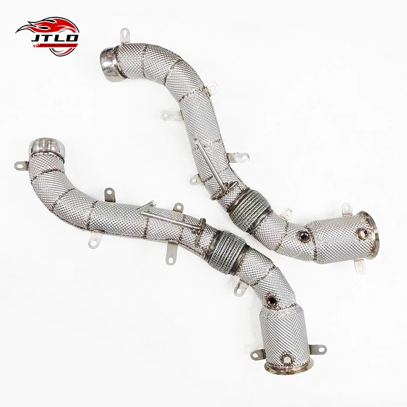JTLD Stainless Steel Straight Pipe With Heat Shield Exhaust Downpipe For Mclaren 600LT 650S 570S