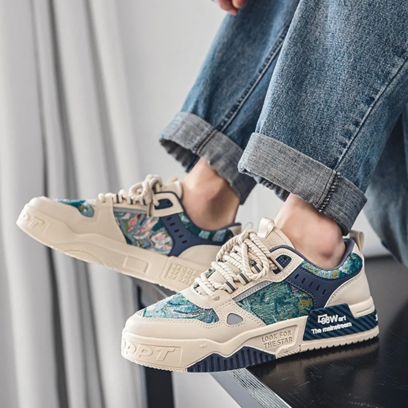 

Новые летние мужские кроссовки, модная обувь на платформе, уличная нескользящая износостойкая повседневная обувь, роскошная дизайнерская обувь