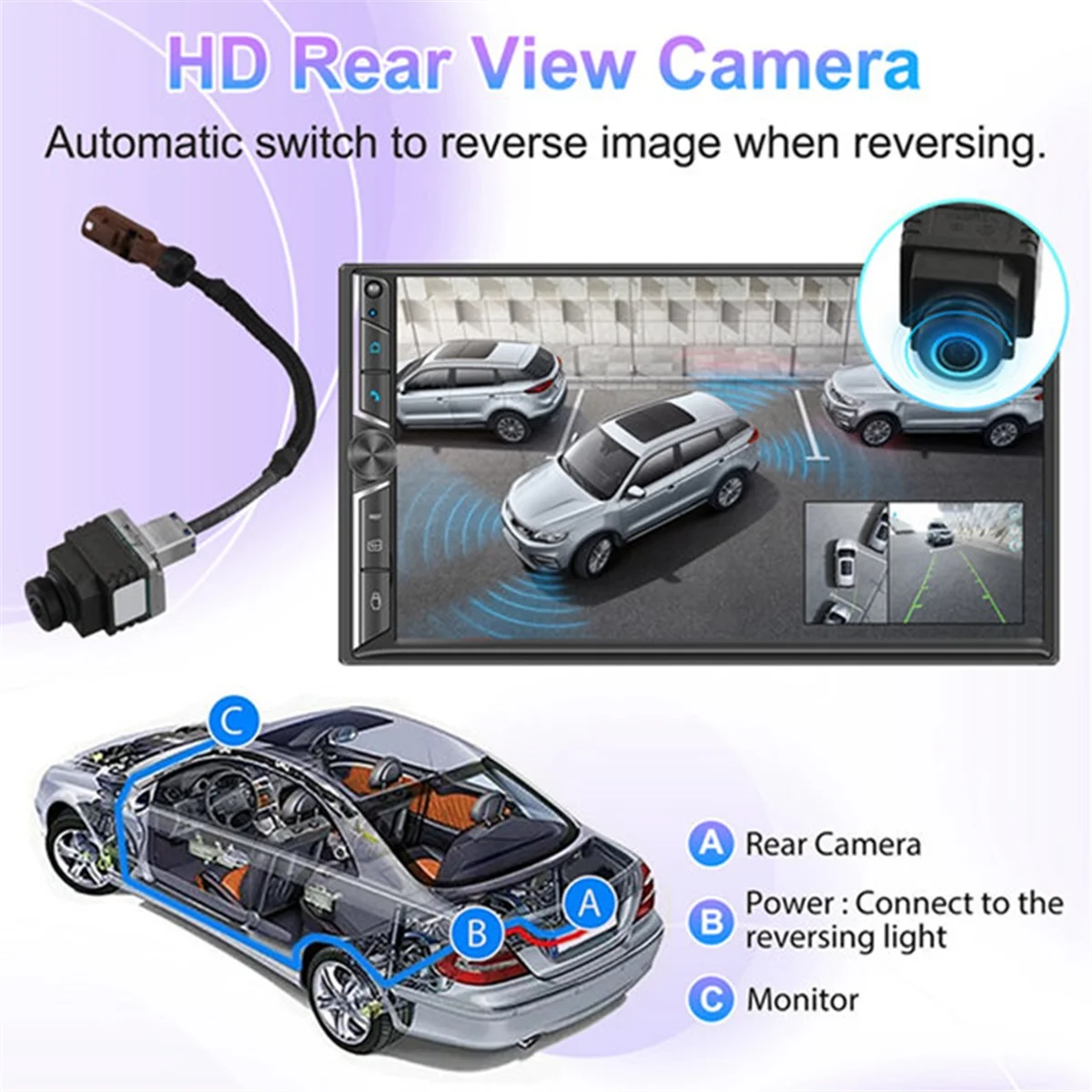 #12G Automotive Parts & Accessories,360 Surround Camera Front View Camera for Mercedes Benz,Black