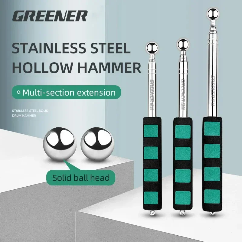 Stainless Steel Hollow Drum Hammer Professional House Inspection Tools Hollow Drum Hammer Ceramic Tiles Walls Testing Accessory