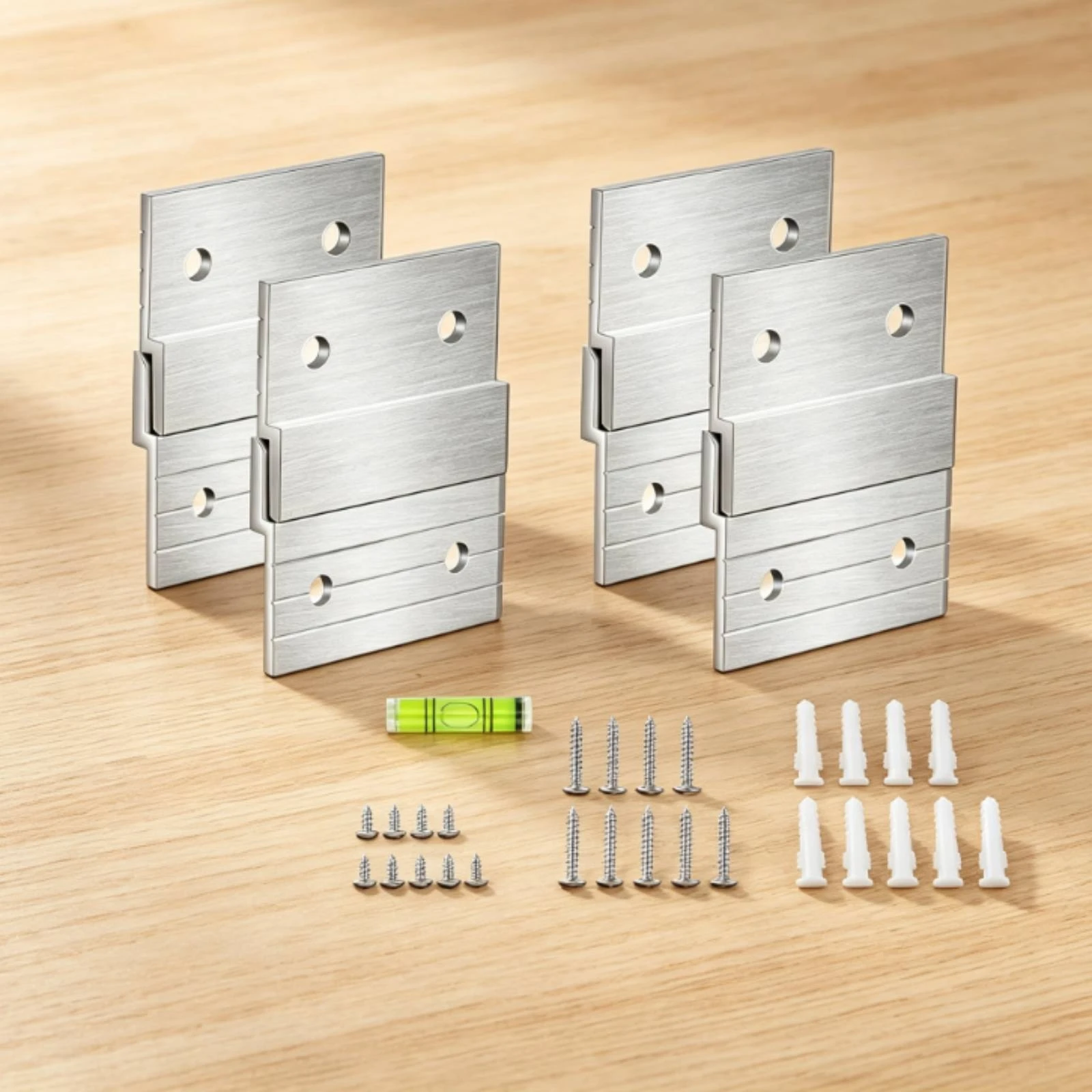 Z Clip Hanger Concealed Z-Shaped Bracket Hanger Mounting Bracket with Screws Brushed Silver Hanging Hardware Flush-Mount