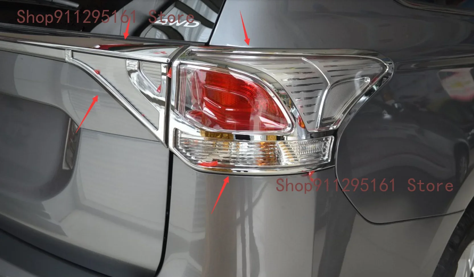 

Для Mitsubishi Outlander 2013 -2015, хромированная задняя фонарь, крышка фонаря, отделка, наклейка на заднюю фару до и после, автомобильные аксессуары