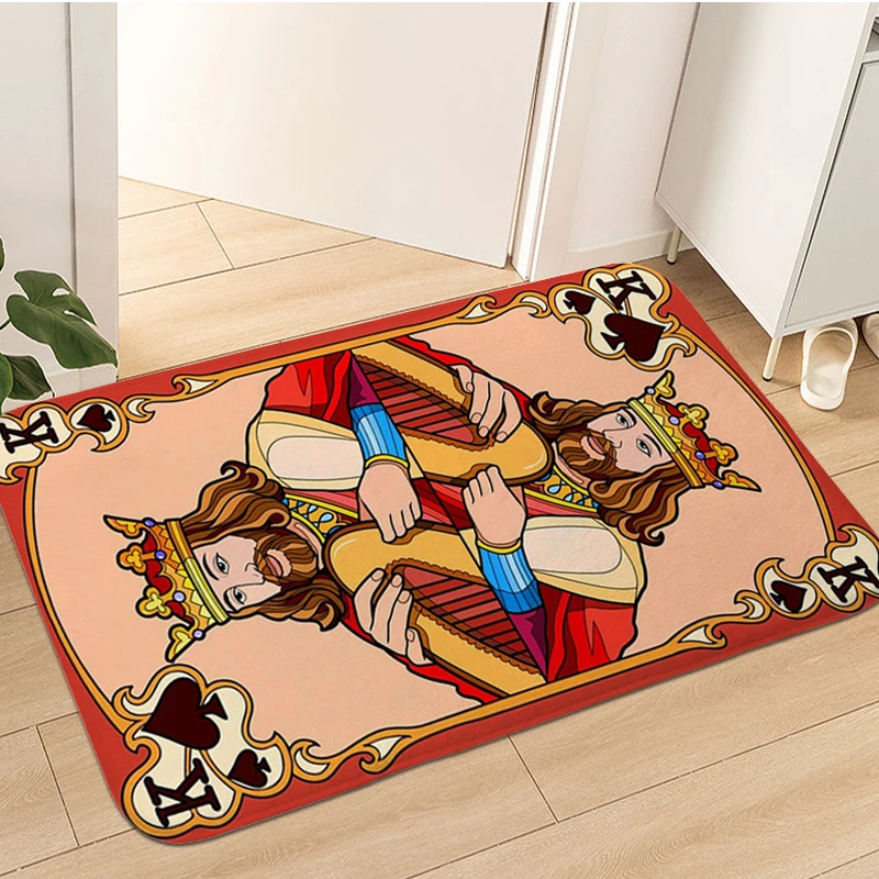 

Playing Cards Area Foot Mat Custom Bedroom Living Room Rug Hallway Kitchen Veranda Carpet for Home Entrance Absorbent Bathmat