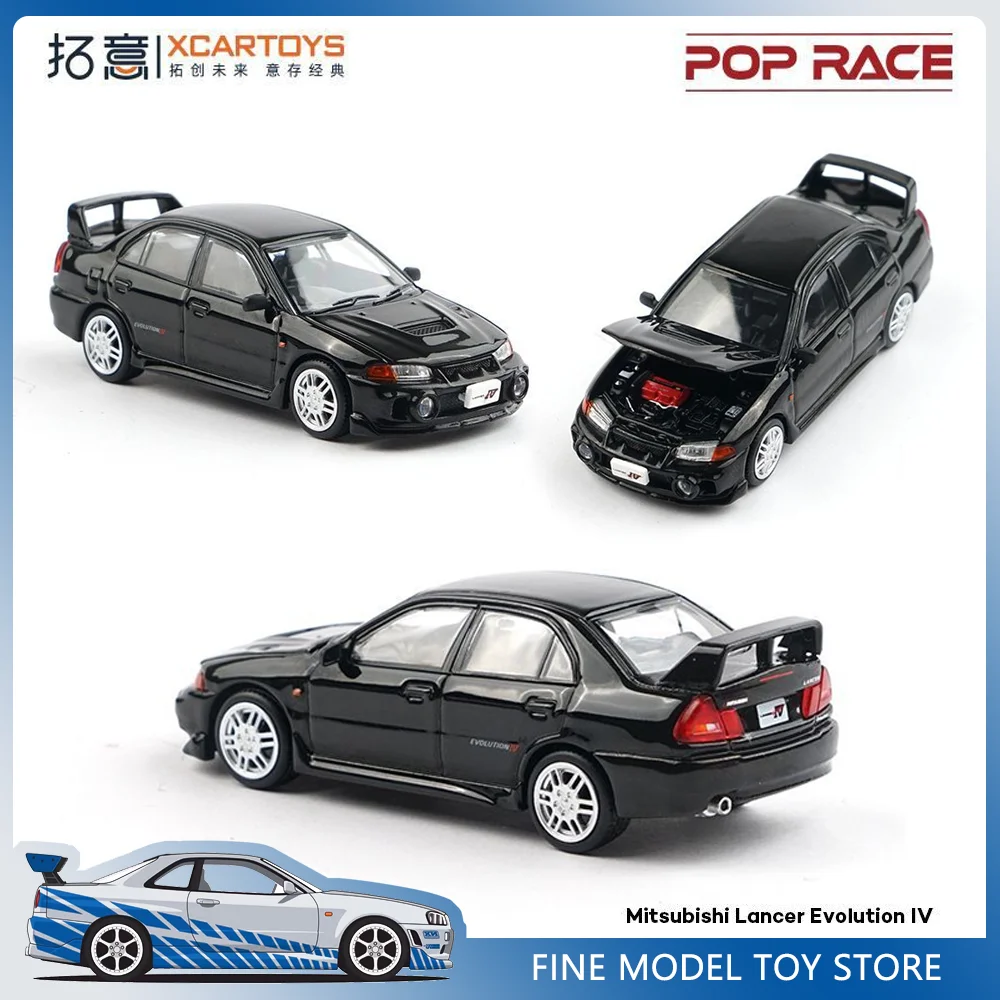 

POP RACE 1:64 Mitsubishi Lancer Evolution IV из сплава Премиум литая под давлением модель автомобиля Коллекционная модель автомобиля