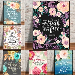 Diamond Painting Bible Verses Peony Flowers Blessed Quotes Picture Full Square/Round Rhinestone Embroidery Cross Stitch 5D Decor