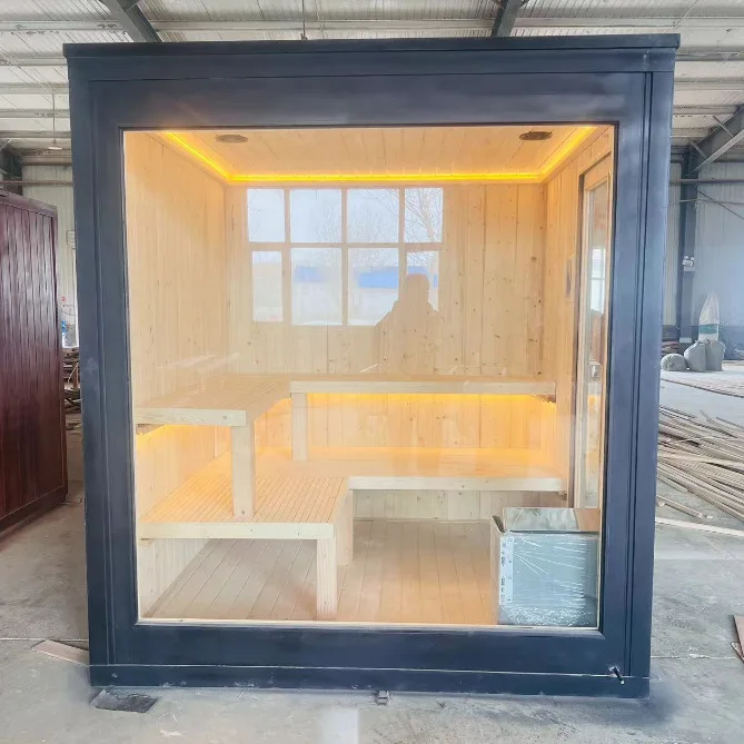 Hot sale traditional Finnish sauna 3 person outdoor steam room
