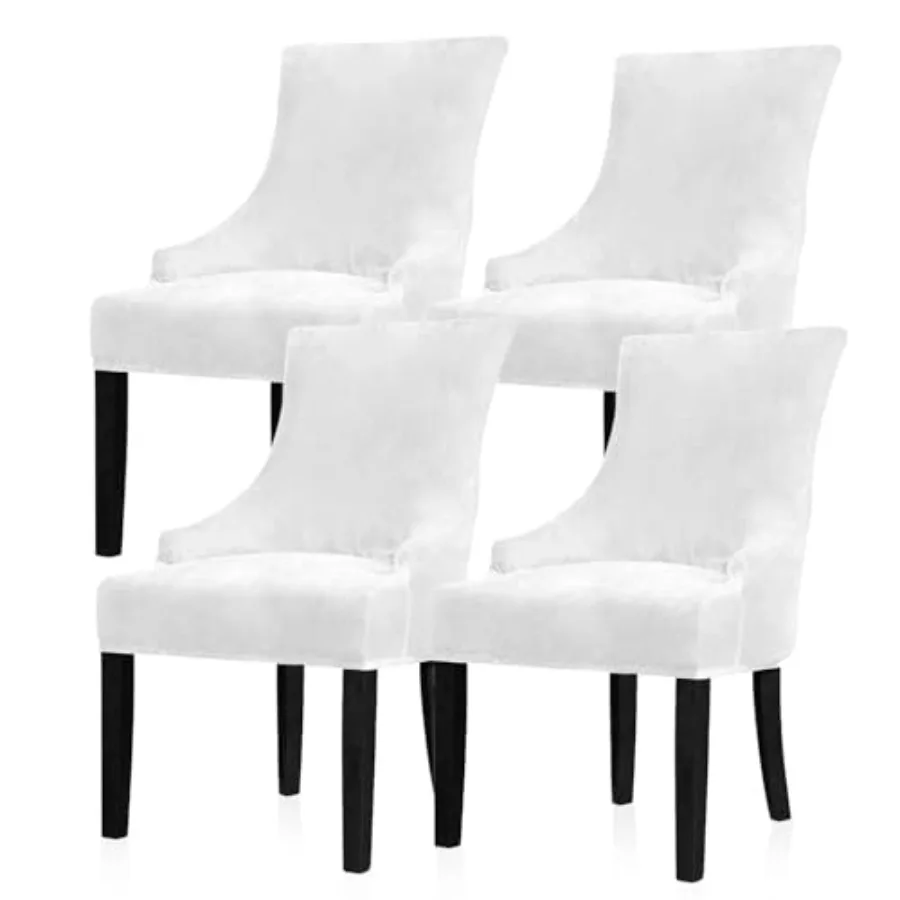 

Velvet Stretch Wingback Chair Cover Slipcover - Reusable Protector Cover for Dining Room Banquet Home Decor etc Machine Washabl