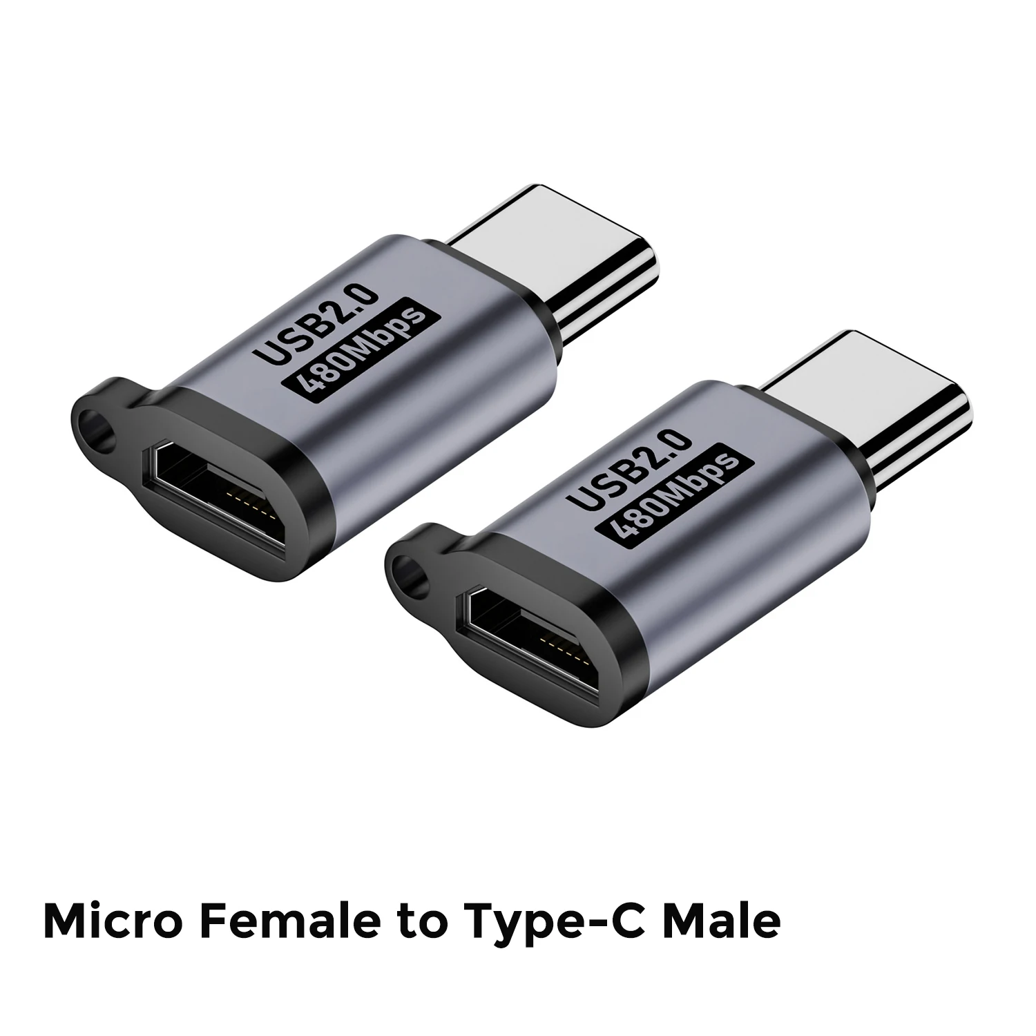 USB-C-Buchse auf Mini-USB-Stecker Adapter, Micro-USB auf USB-C Adapter, 480Mbps Datenübertragung, Schnelllade-Konverter für Telefon