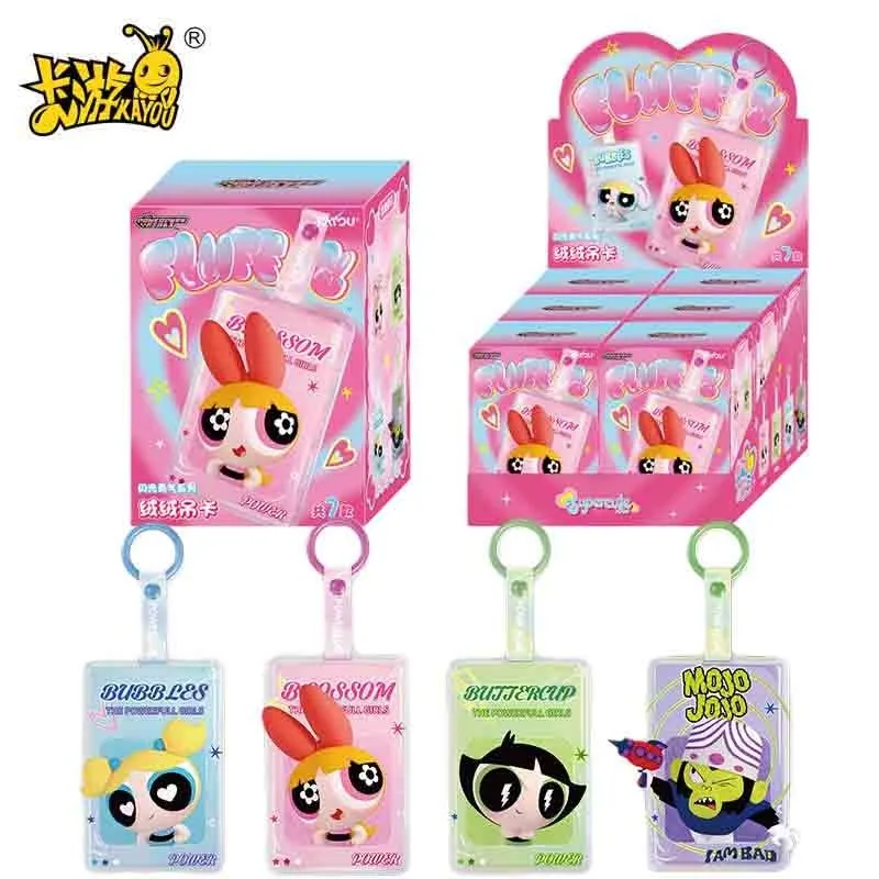 KAYOU Die Powerpuff Girls Flash Courage Serie Samt-Hängekarte Plüsch-Schlüsselanhänger Echte Animations-Sammlerstücke Peripheres Spielzeug