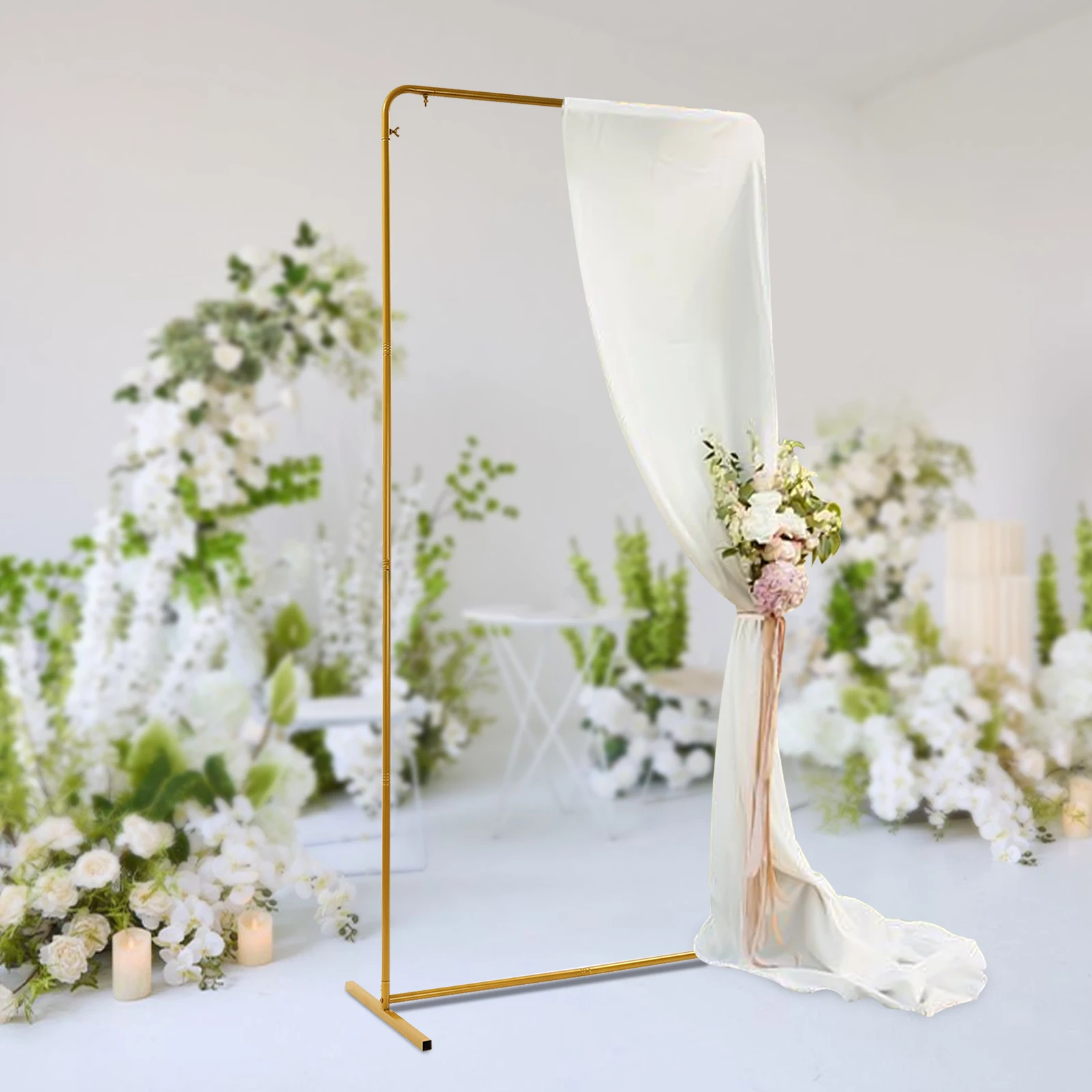 1x2m/1.5x2m/2x2m Wedding Balloon Stands - Metal Rectangular Flower Stand with Elastic Fabric Cover For Wedding Background Party